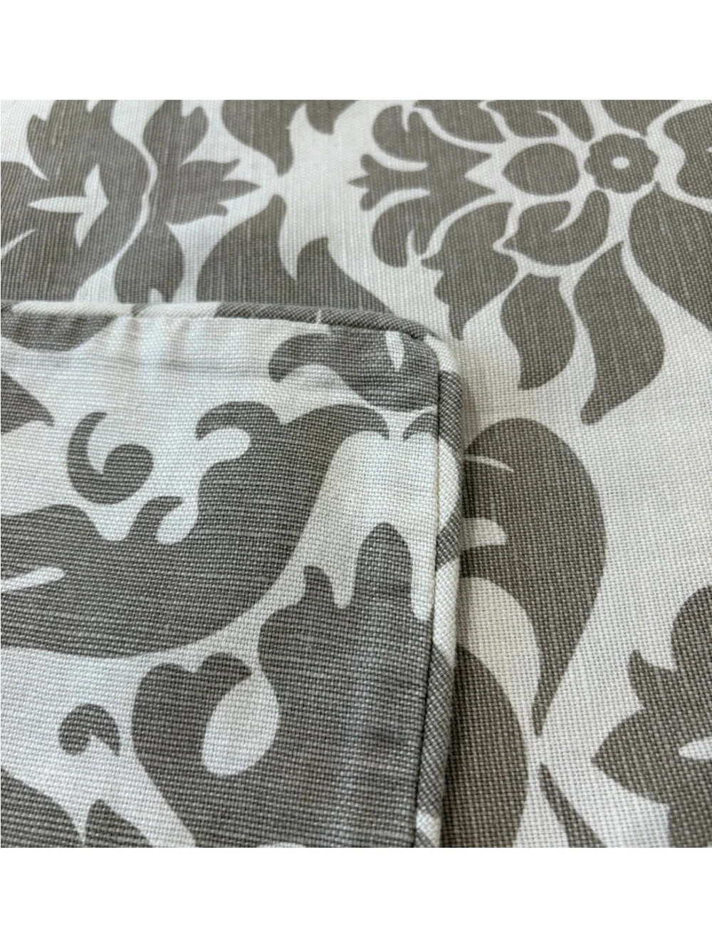 Pottery Barn Pillow Cover 20x20 Damask Scroll Brown Cream Linen Cotton NWT